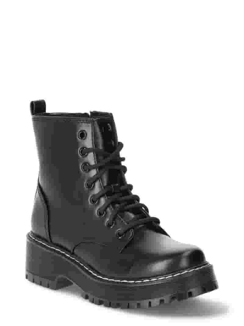 【NONCODE】Veil Boucle Middle Boots No Boundaries Women's Combat Boots, Wide Width Available