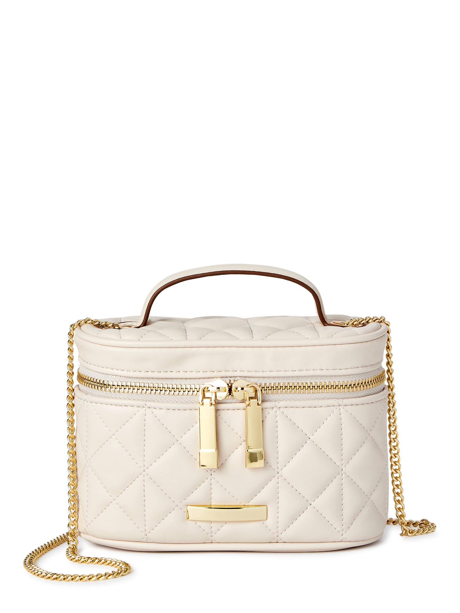 No Boundaries Women's Contemporary Vanity Crossbody Bag, Tan