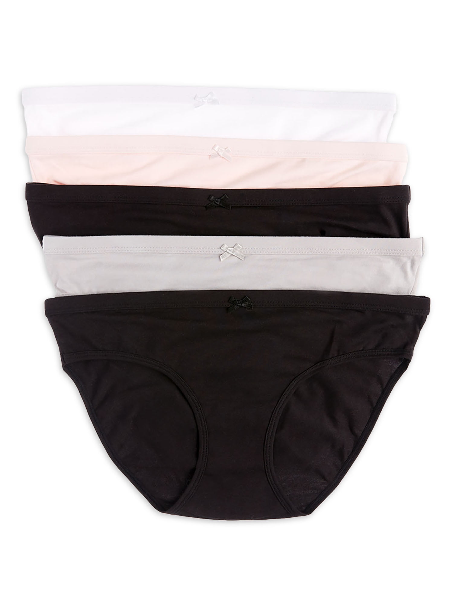 No Boundaries Women's Cotton Stretch Bikini Panties, 5-Pack 