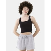 No Boundaries Cotton Stretch Ribbed Cropped Tank Top, Women's XS-XXXL