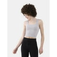 thumbnail image 1 of No Boundaries Cotton Stretch Ribbed Cropped Tank Top, Women's XS-3XL, 1 of 4