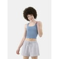 thumbnail image 1 of No Boundaries Cotton Stretch Ribbed Cropped Tank Top, Women's XS-3XL, 1 of 4