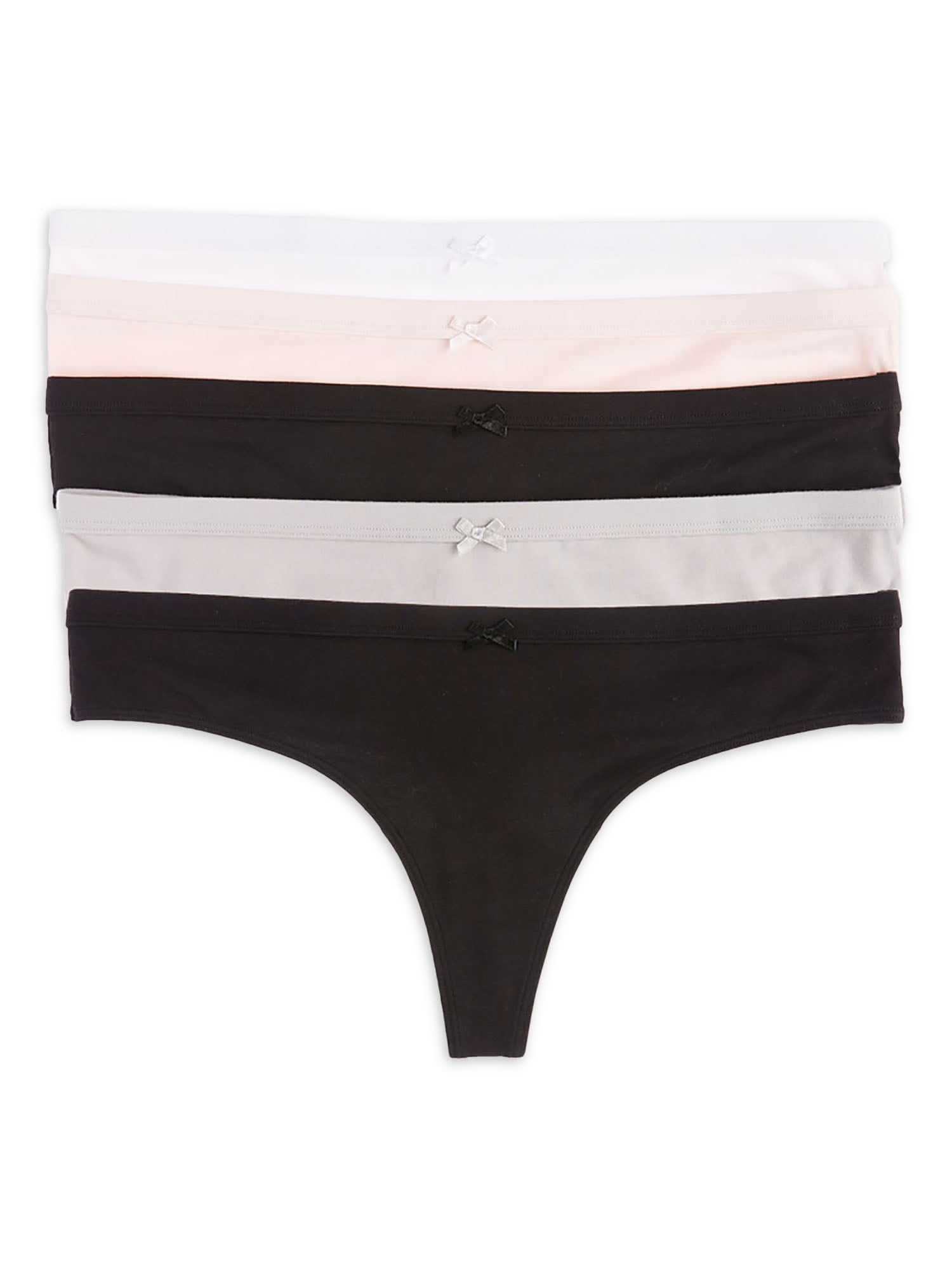 No Boundaries Women's Cotton Blend Thong Panties, 5-Pack - Walmart.com