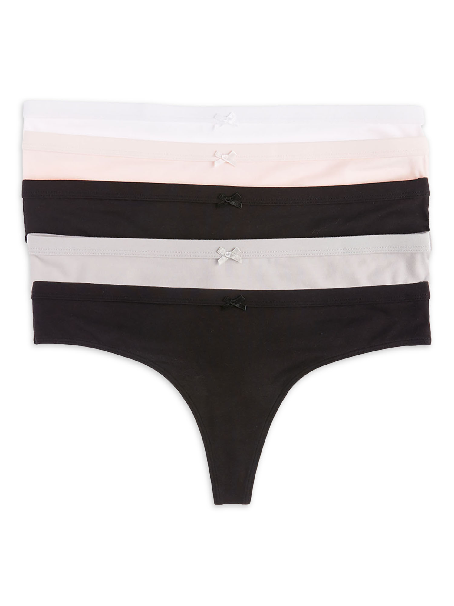 No Boundaries Women's Cotton Blend Thong Panties, 5-Pack - Walmart.com