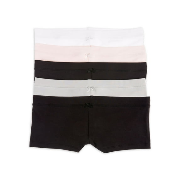 No Boundaries Women's Cotton Boyshort Panties, 5-Pack