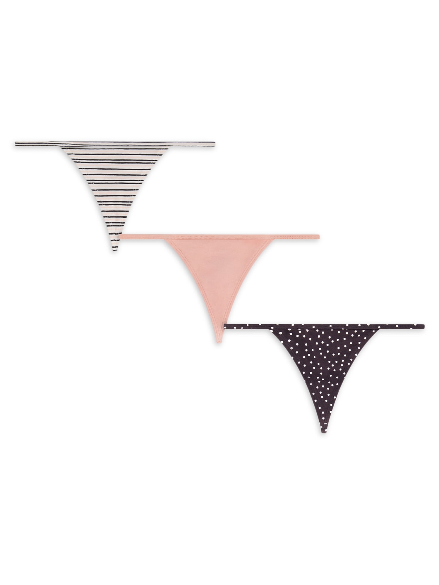 No Boundaries Women's Cotton GString, 3 Pack