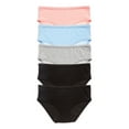 thumbnail image 1 of No Boundaries Women’s Cotton Hipster Panties, 5-Pack, 1 of 5