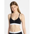 thumbnail image 1 of No Boundaries Women's Cotton Jersey Triangle Bralette w/Buttons Sizes XS-XXXL, 1 of 5