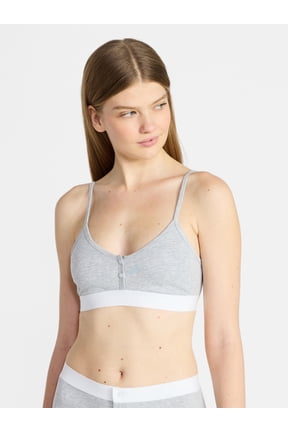 Women's Cotton Jersey Triangle Bralette w/Buttons Sizes XS-XXXL