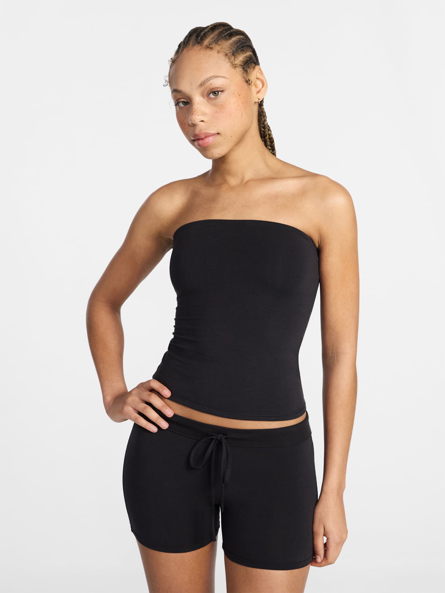 No Boundaries Cotton Stretch Jersey Tube Top, Women's XS-XXXL