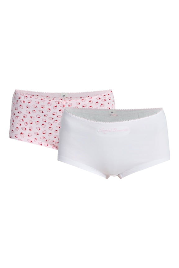 Cotton and Pointelle Boyshort Panties, 3-Pack, Women's XS-XXXL