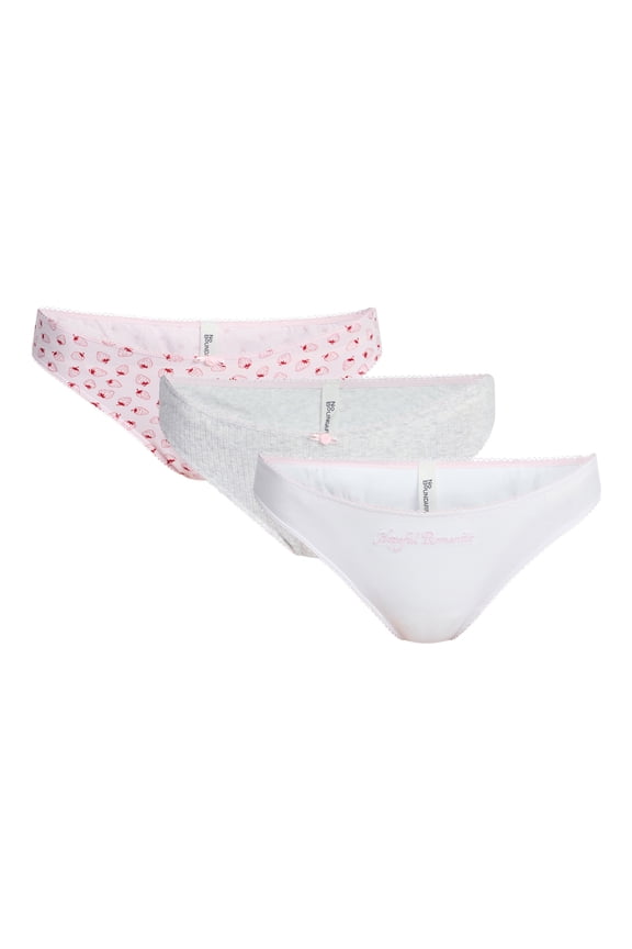 Cotton and Pointelle Thong Panties, 3-Pack, Women's XS-XXXL