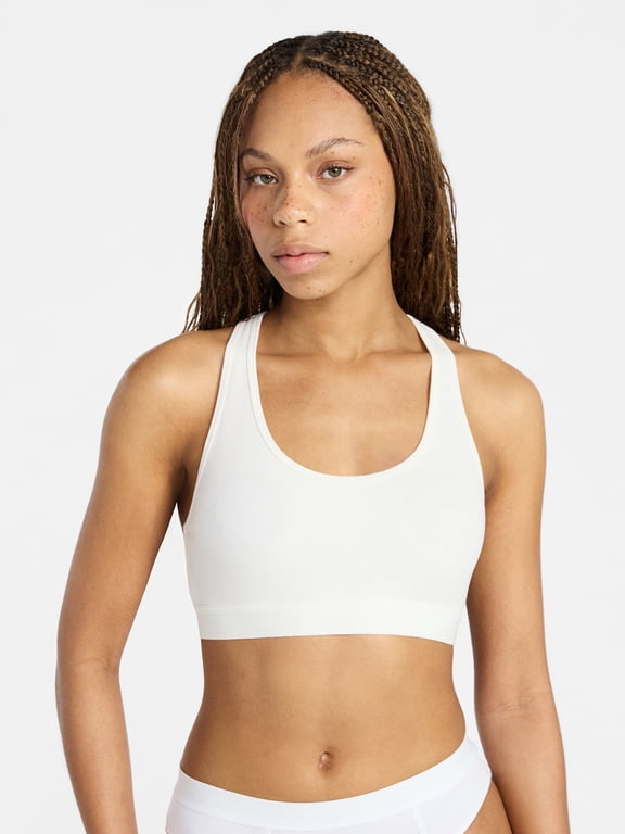 Cotton Stretch Ribbed Racerback Bralette, Women's XS-3XL