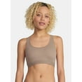 thumbnail image 1 of No Boundaries Cotton Stretch Ribbed Racerback Bralette, Women's XS-3XL, 1 of 3