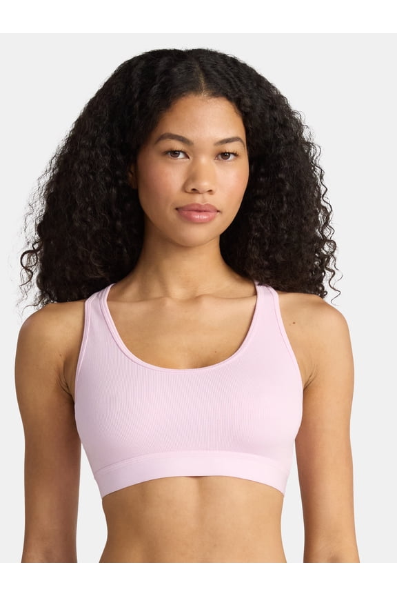 Cotton Stretch Ribbed Racerback Bralette, Women's XS-3XL