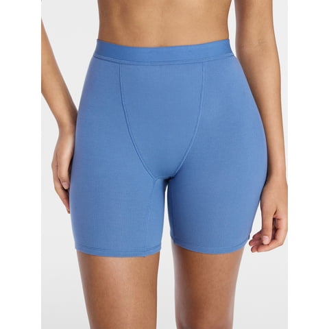 Cotton Stretch Ribbed Boxer Short Panties, Women's XS-XXXL