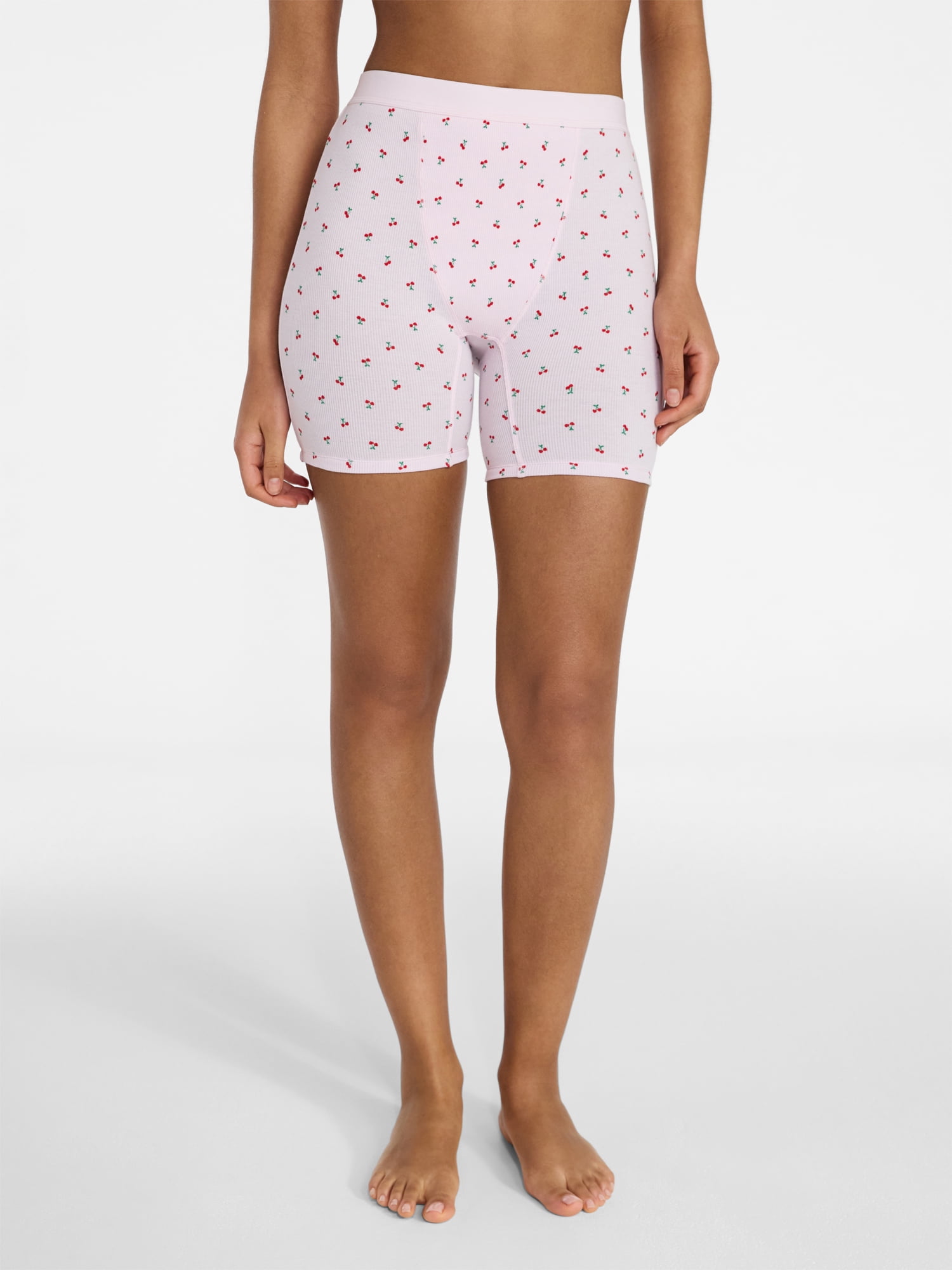 No Boundaries Cotton Stretch Ribbed Boxer Short Panties, Women's XS-XXXL