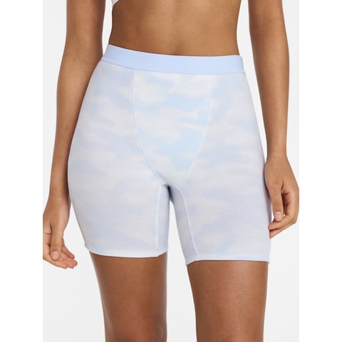Cotton Stretch Ribbed Boxer Short Panties, Women's XS-XXXL