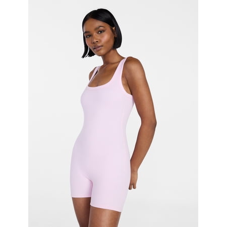 No Boundaries Cotton Stretch Ribbed Cozy Romper, Women's XS-XXXL