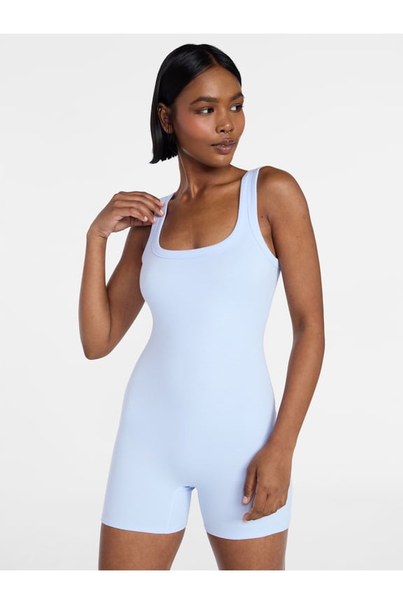 Cotton Stretch Ribbed Cozy Romper, Women's XS-XXXL