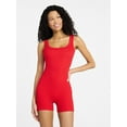 thumbnail image 1 of No Boundaries Cotton Stretch Ribbed Cozy Romper, Women’s XS-XXXL, 1 of 5