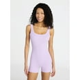 thumbnail image 1 of No Boundaries Cotton Stretch Ribbed Cozy Romper, Women’s XS-XXXL, 1 of 5