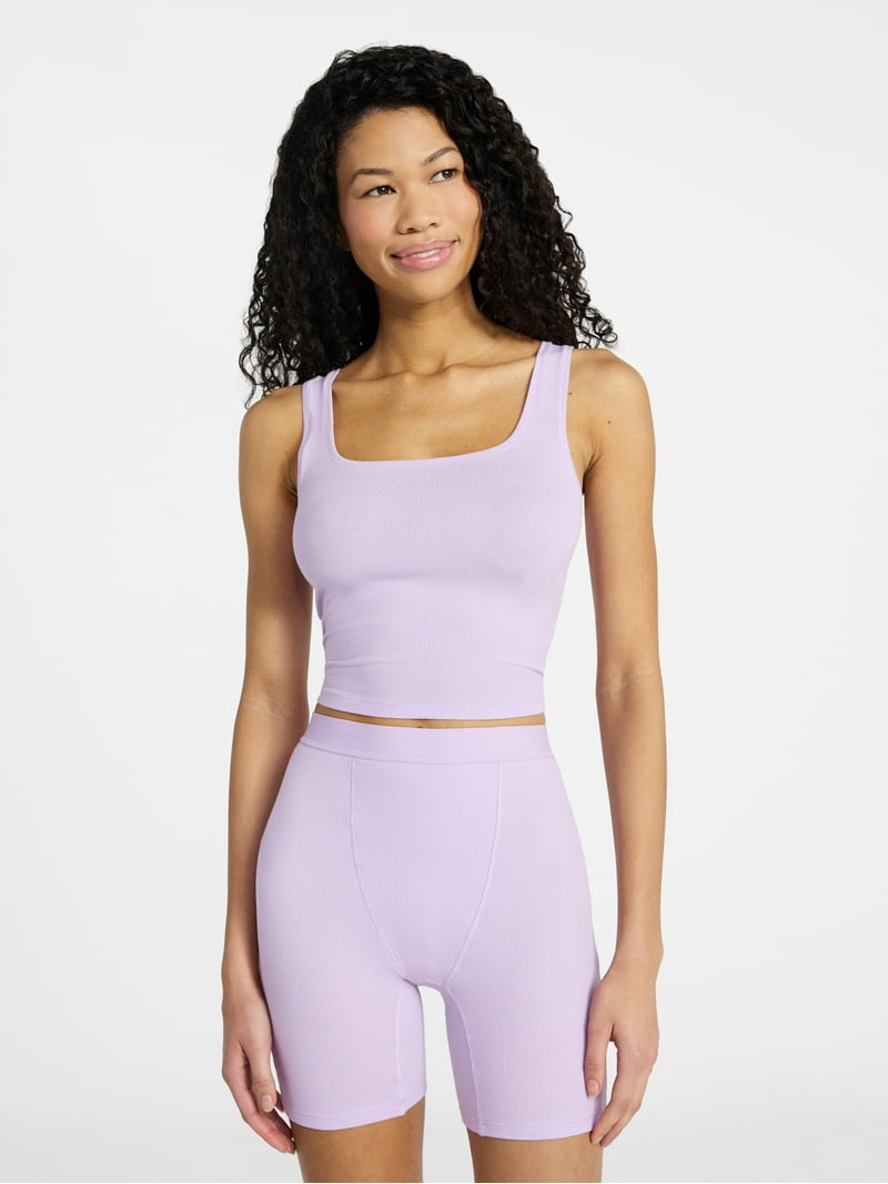 No Boundaries Cotton Stretch Ribbed Tank Top and Boxer Shorts Set