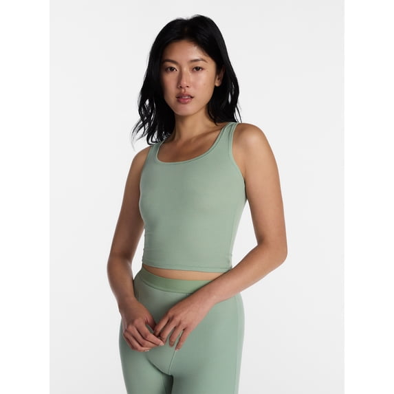 No Boundaries Cotton Stretch Ribbed Tank Top, Women's XS-XXXL