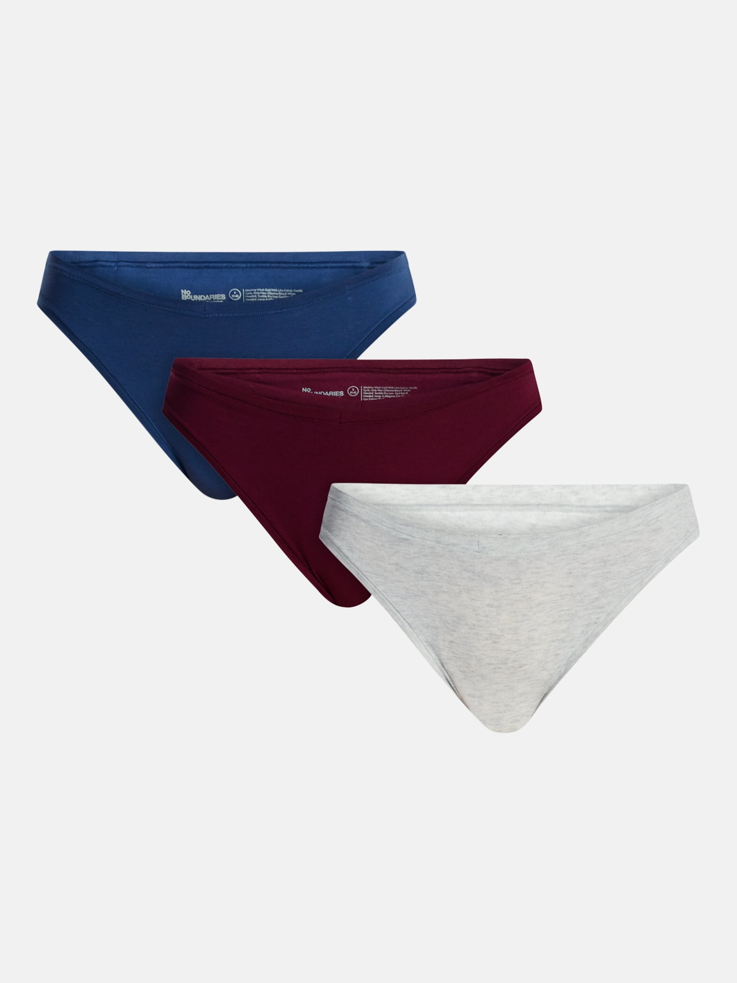 No Boundaries Cotton Stretch Jersey Cheeky Panties, 3 Pack, Women's XS-XXXL