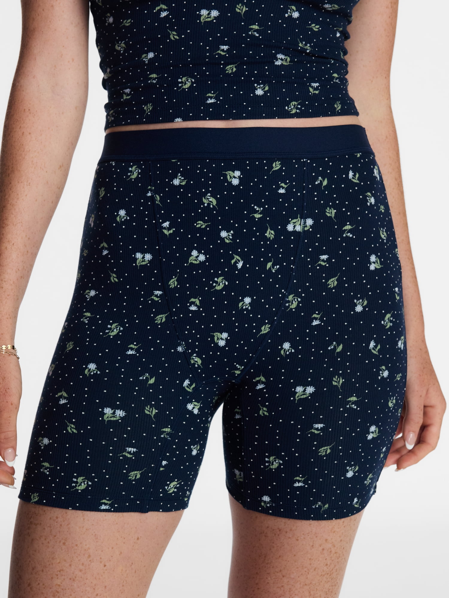 No Boundaries Cotton Stretch Ribbed Boxer Shorts, Women's XS-XXXL