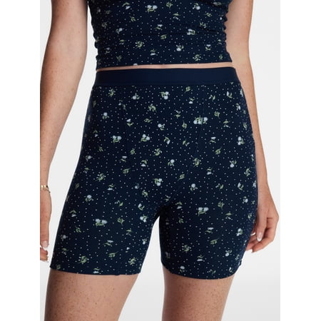 No Boundaries Cotton Stretch Ribbed Boxer Shorts, Women's XS-XXXL