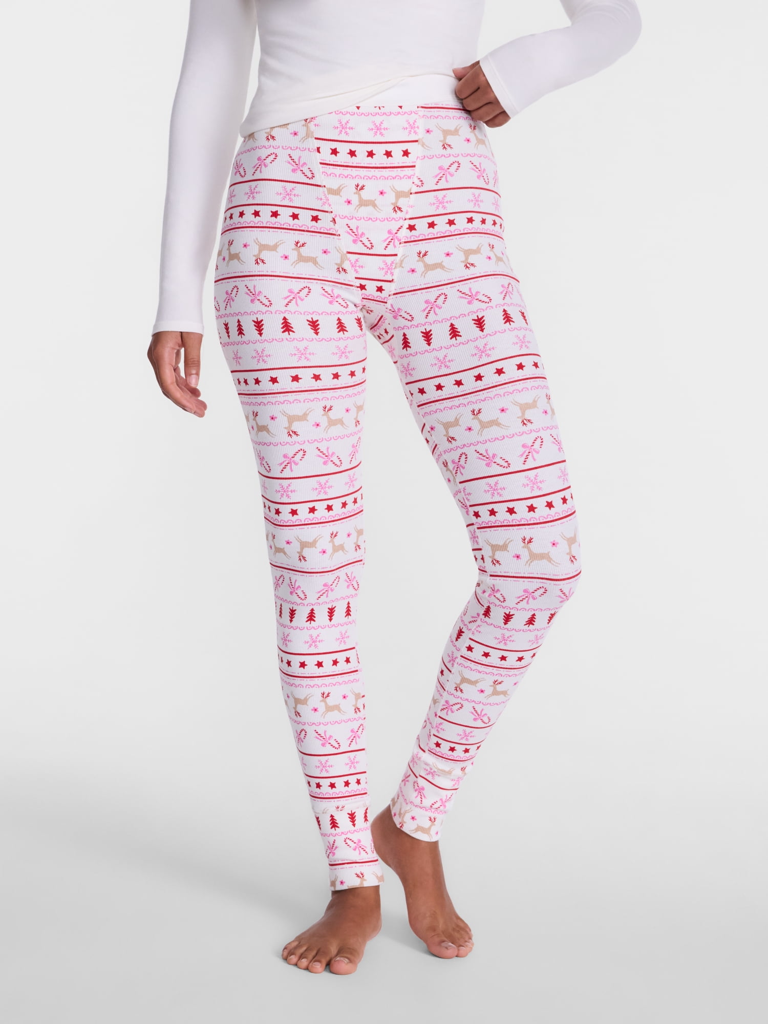 No Boundaries Cotton Stretch Ribbed Leggings, 30'' Inseam, Women's XS-XXXL