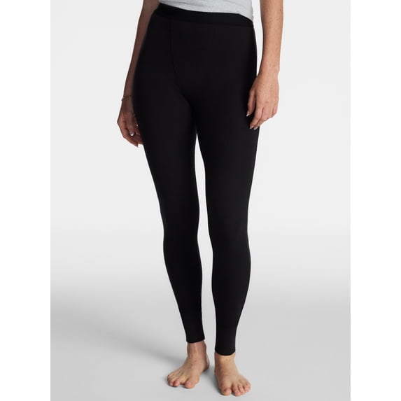 No Boundaries Cotton Stretch Ribbed Leggings, 30'' Inseam, Women's XS-XXXL