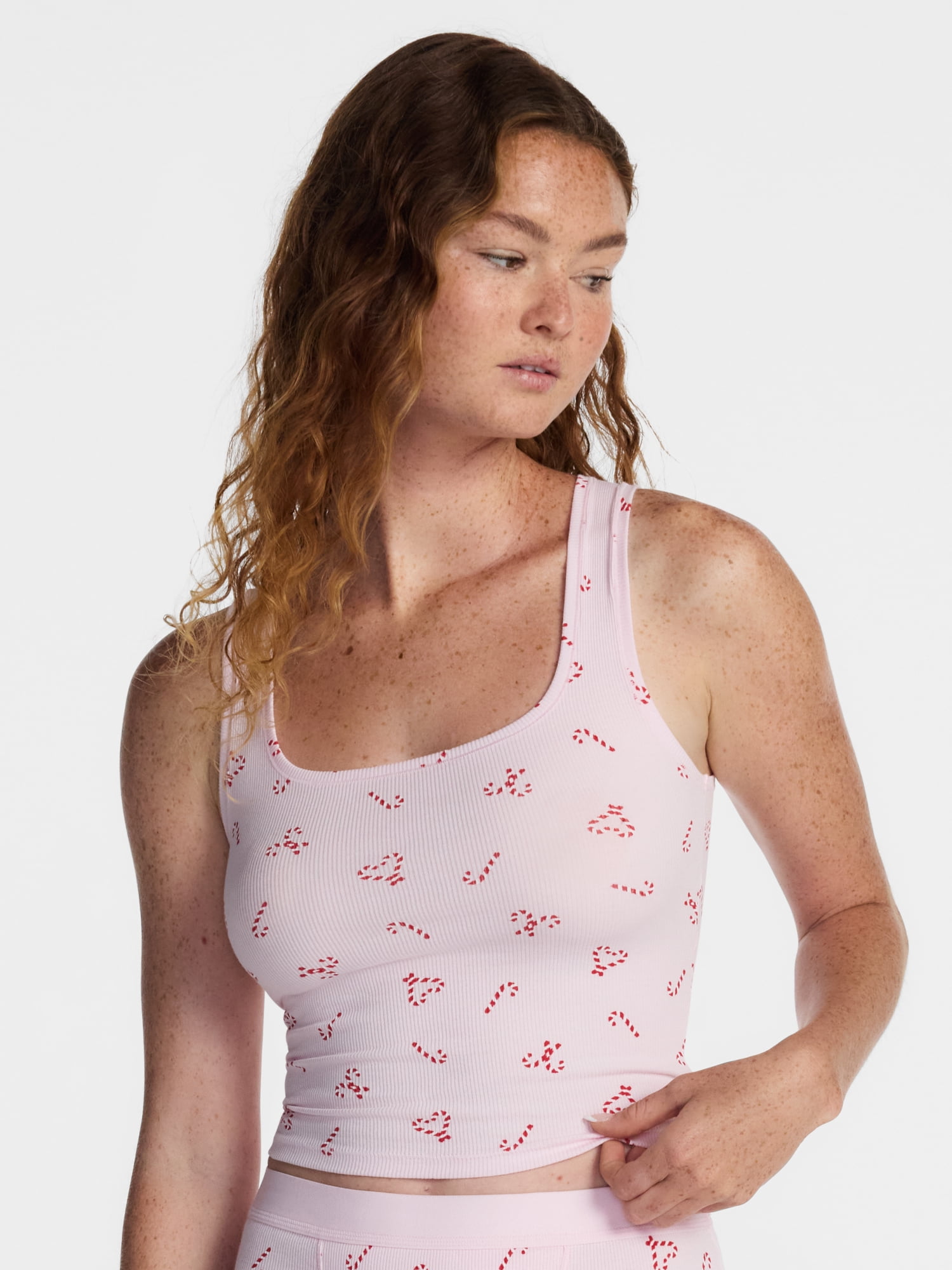 No Boundaries Cotton Stretch Ribbed Cropped Tank Top, Women's XS-XXXL