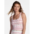 thumbnail image 1 of No Boundaries Cotton Stretch Ribbed Cropped Tank Top, Women's XS-XXXL, 1 of 4