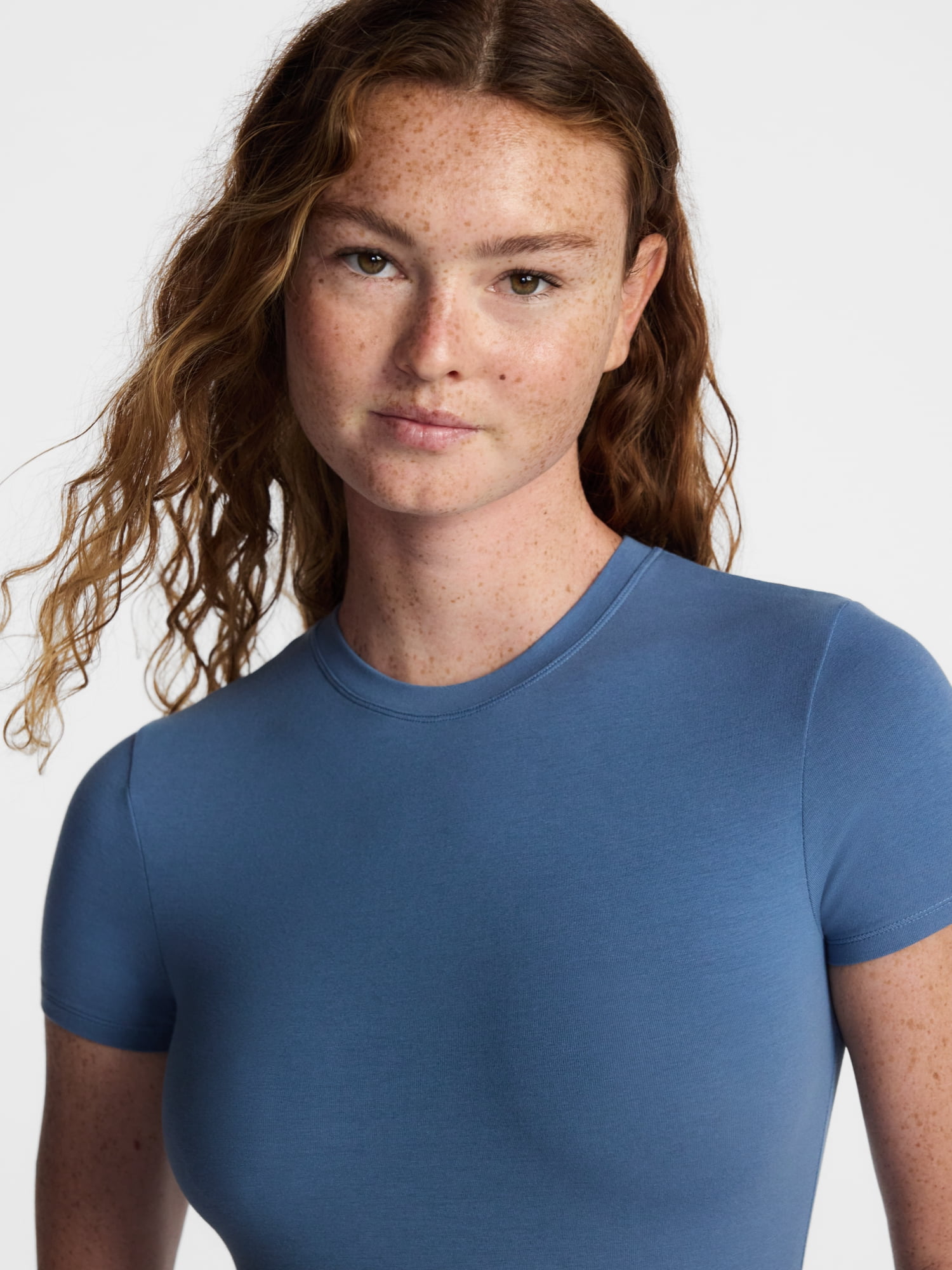 No Boundaries Women's Cotton Stretch T-Shirt Bodysuit, Sizes XS-XXXL