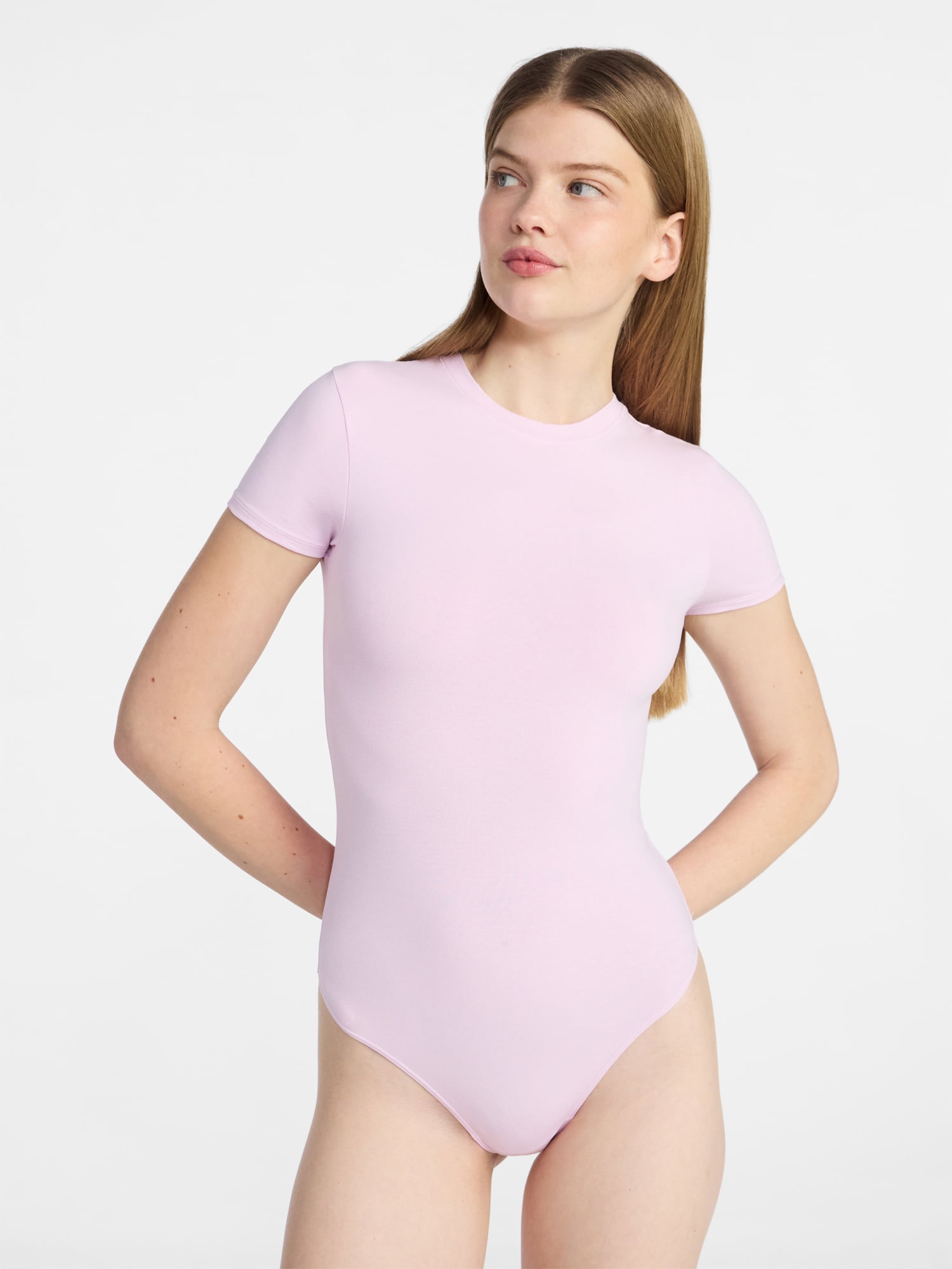 No Boundaries Cotton Stretch Jersey T-Shirt Bodysuit, Women’s XS-3XL