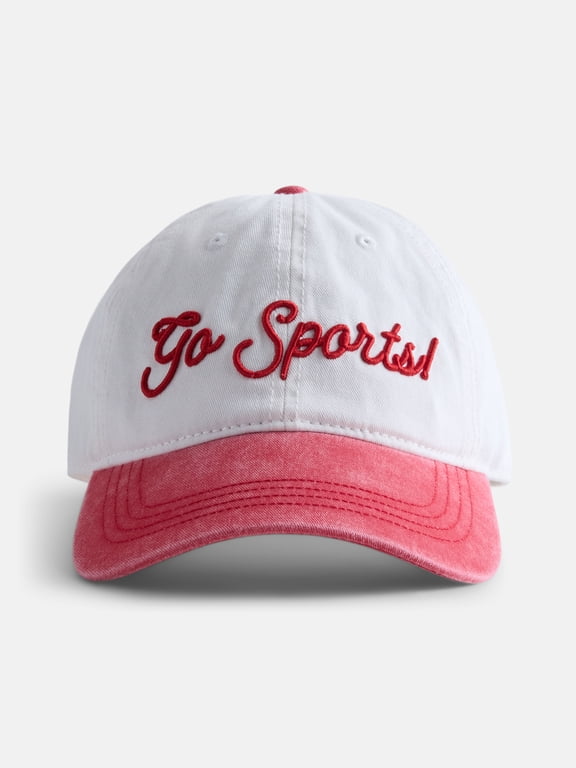 Women's Cotton Twill Game Day Baseball Hat, White