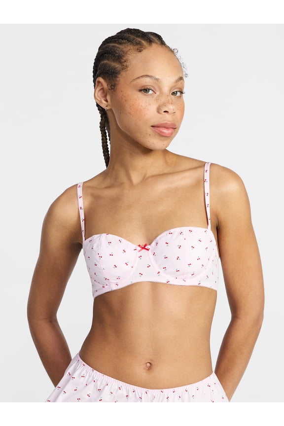 Wireless Woven Cotton Bra, Women's XS-XXXL