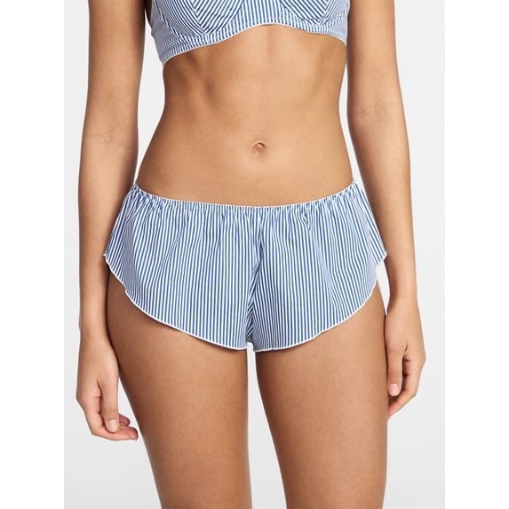 No Boundaries Woven Cotton Flutter Short Panties, Women's, Sizes XS-XXXL