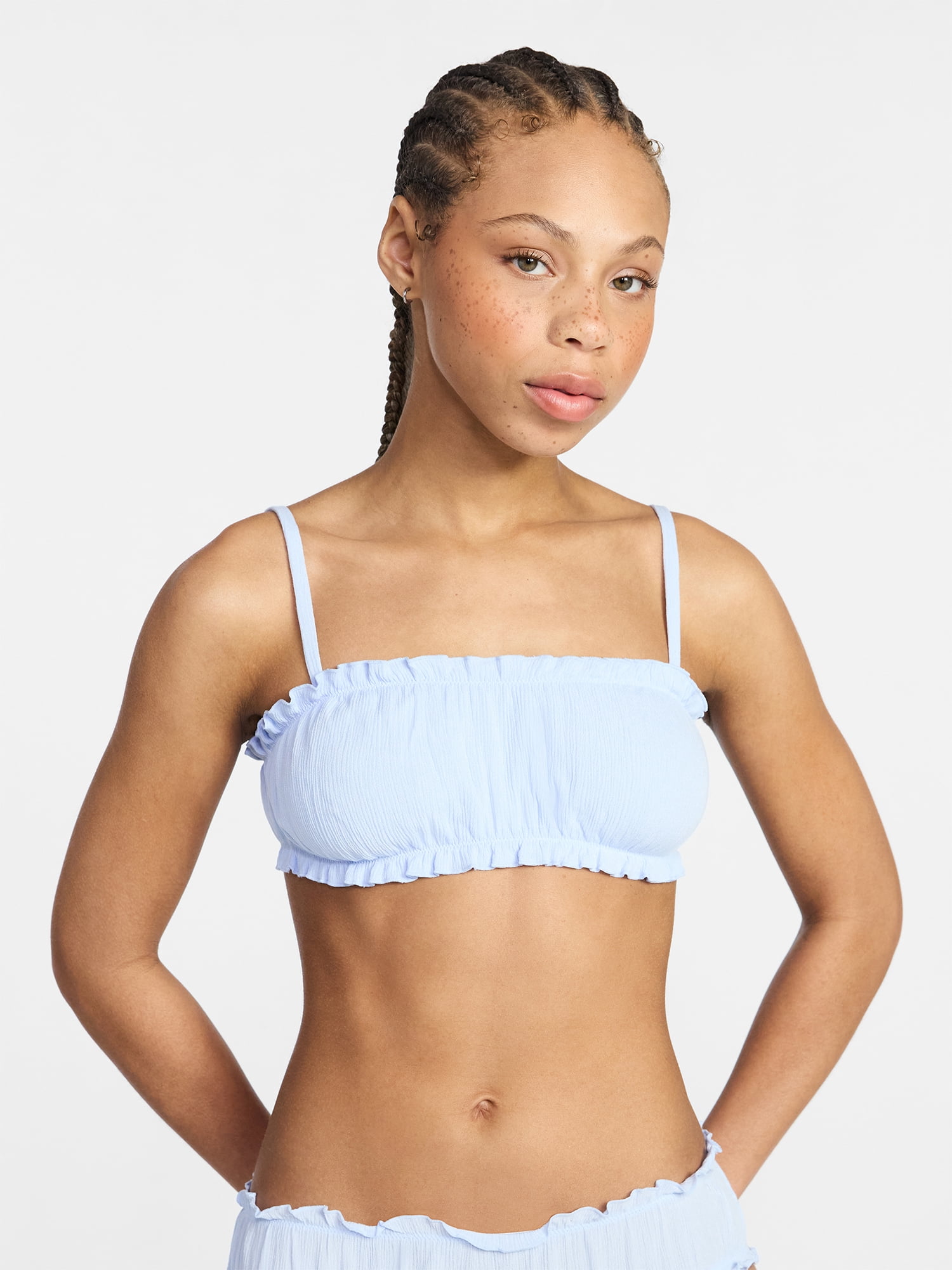 No Boundaries Ruched Woven Bralette, Women's XS-XXXL