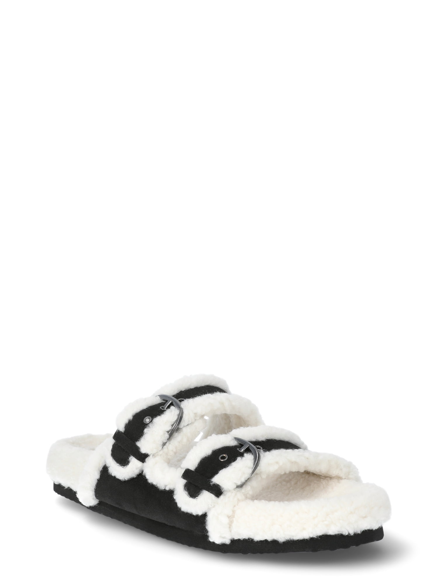 No Boundaries Women's Cozy Double Buckle Sandals