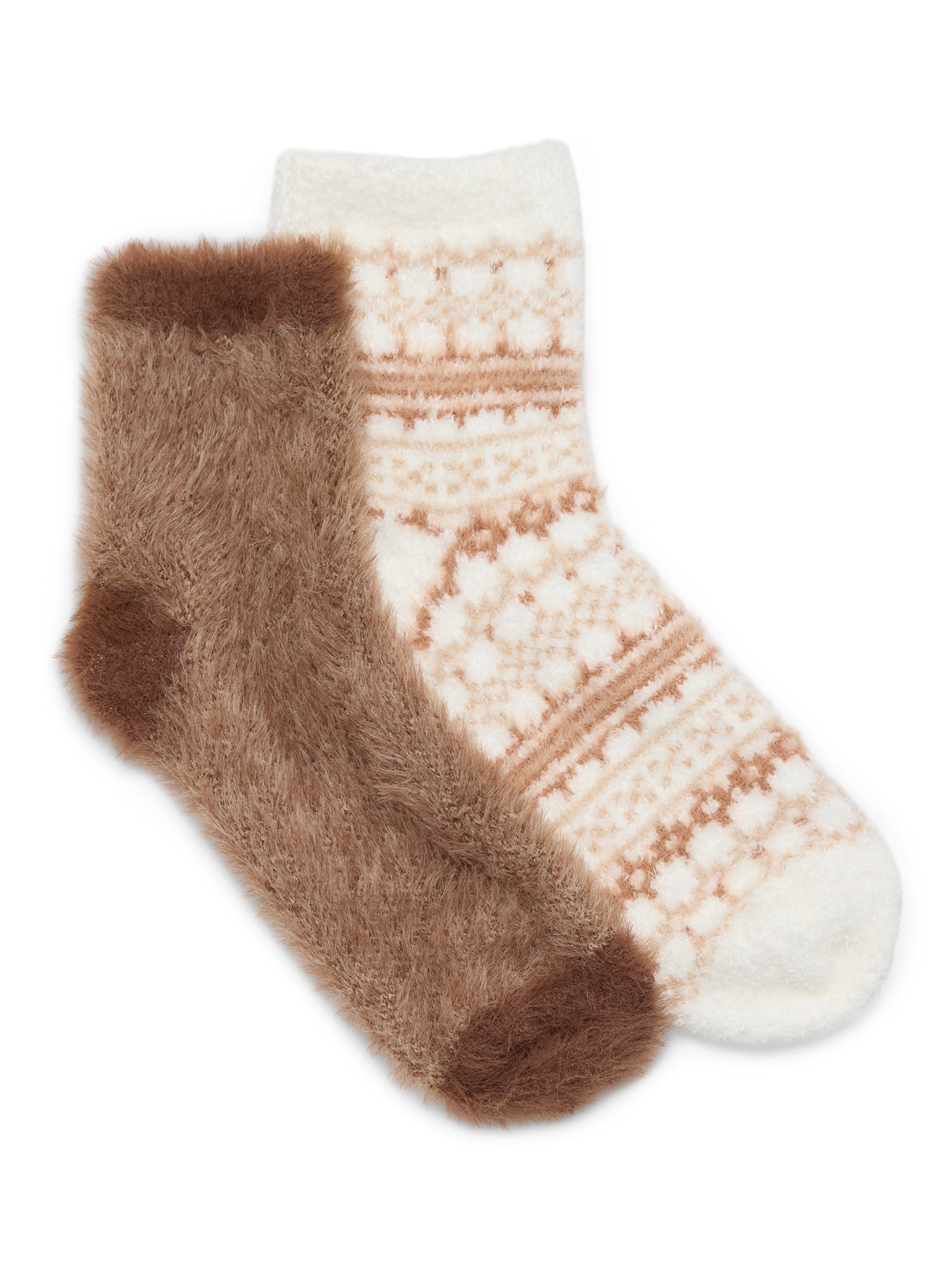 No Boundaries Cozy Socks, 2-Pack, Women's, Sizes 4-10