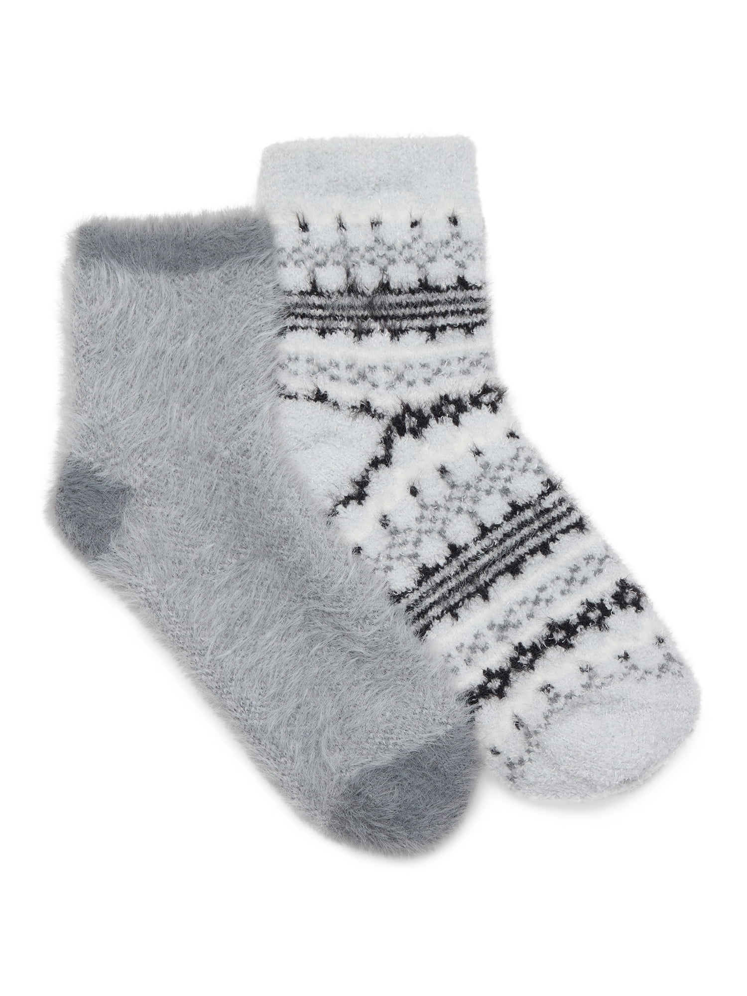 No Boundaries Women's Cozy Socks, 2-Pack, Size 4-10