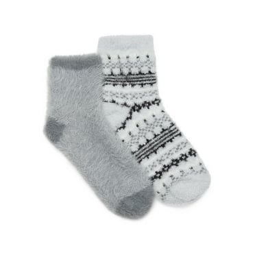 No Boundaries Cozy Socks, 2-Pack, Women's, Sizes 4-10