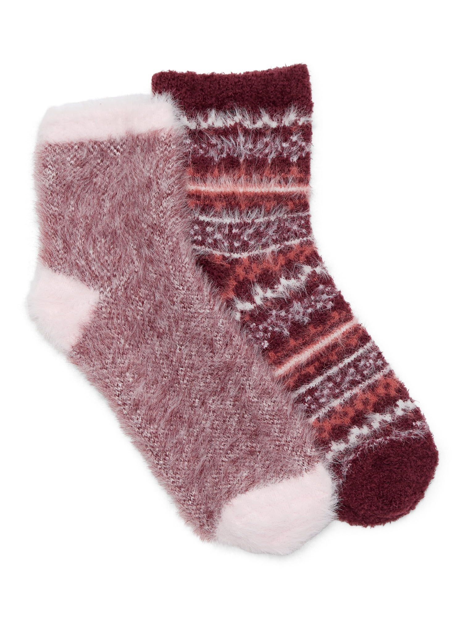 No Boundaries Cozy Socks, 2-Pack, Women's, Sizes 4-10