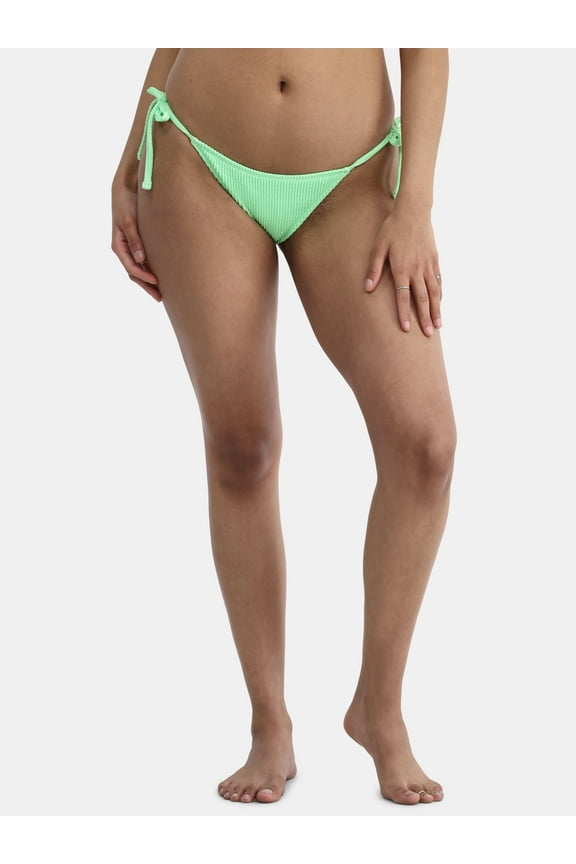 Women's Crinkle Side Tie Bikini Bottom, Sizes XXS-XXL