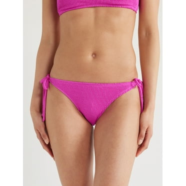 No Boundaries Women's Crinkle Side Tie Bikini Bottom, Sizes XXS-XXL