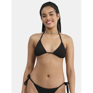 No Boundaries Women's Crinkle Triangle Bikini Top, Sizes XXS-XXL
