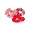 thumbnail image 1 of No Boundaries Women’s Crochet Hair Tie Scrunchie Set, 3-Piece, Pink, 1 of 4